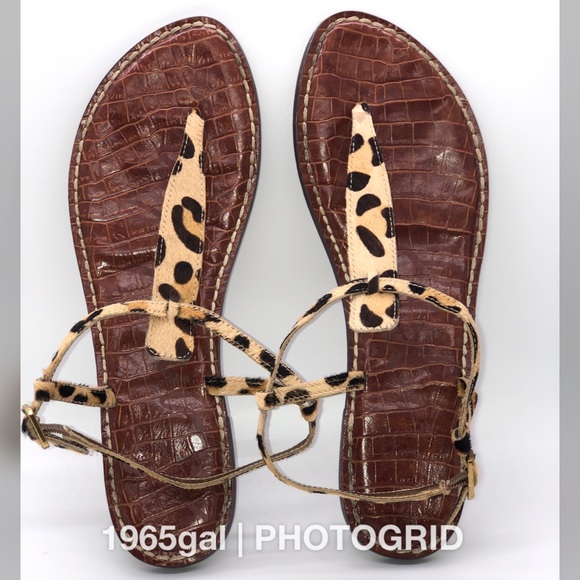 Sold!Sam Edelman Gigi Leopard-Print Calf Hair Sand - Picture 3 of 14